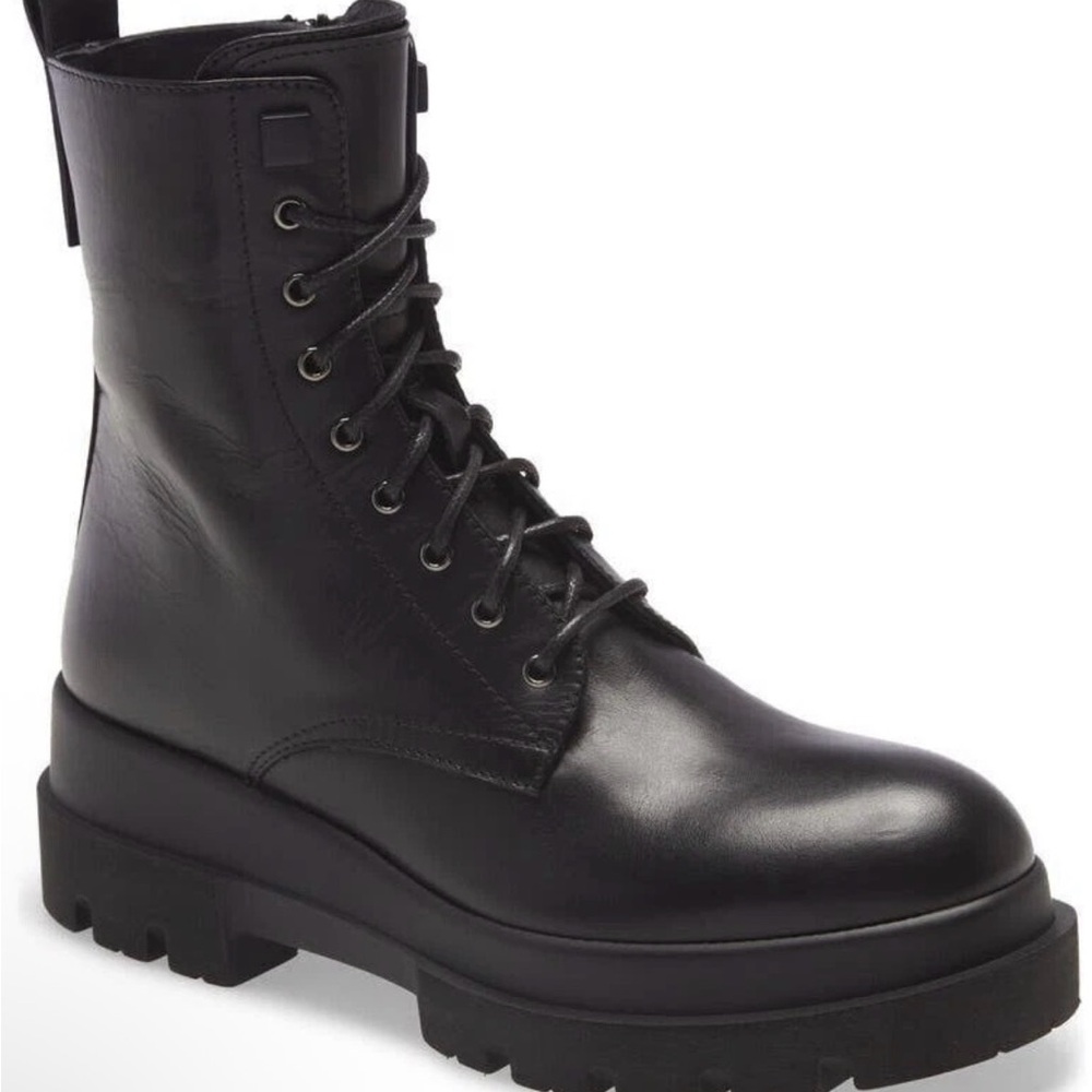 New! La Canadienne Brendan Leather Combat Booties Black Size 38.5 EU 8 US